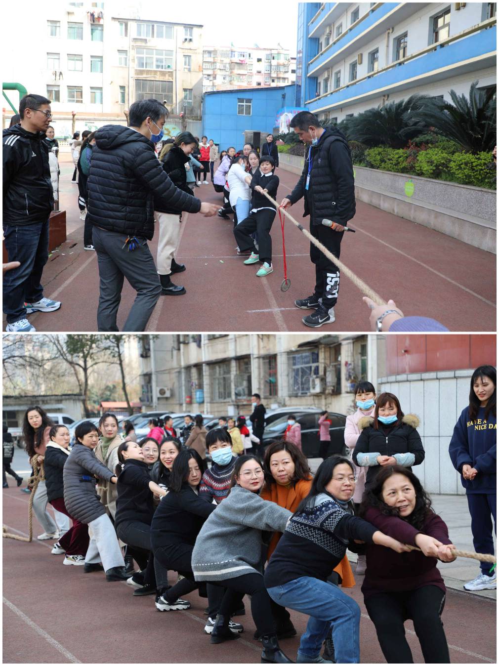 新民街小学举办庆"三八"妇女节拔河比赛活动